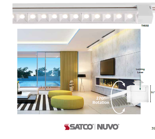 Satco 2 Foot LED Adjustable Track Light Bar 30W 3000K Warm White - Perfect for Kitchen, Gallery, and Retail Lighting