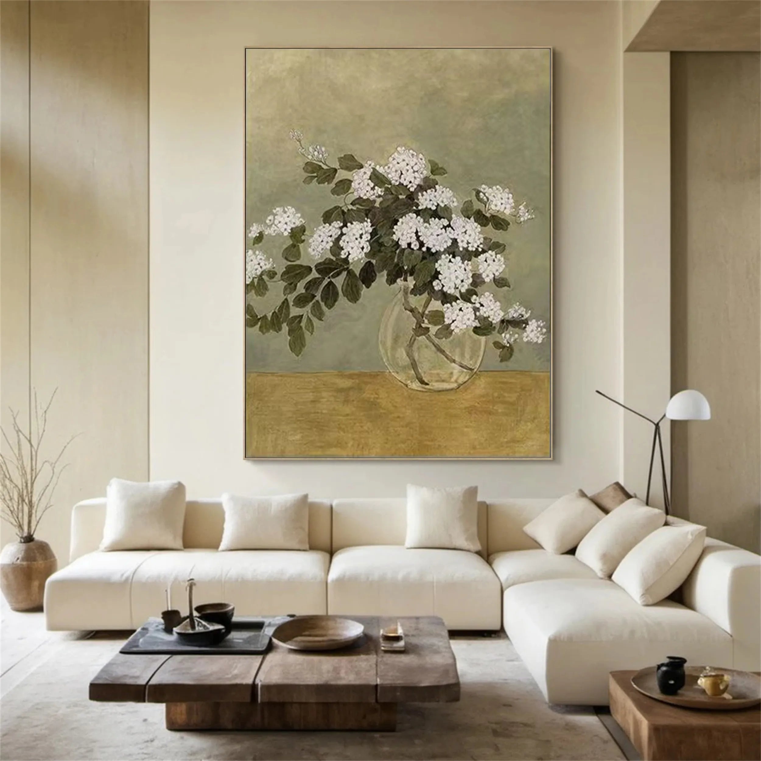 Beautiful Flower and Tree Painting #FT068 - Handmade Canvas Art for Home Decor, Living Room, Bedroom & Office Wall