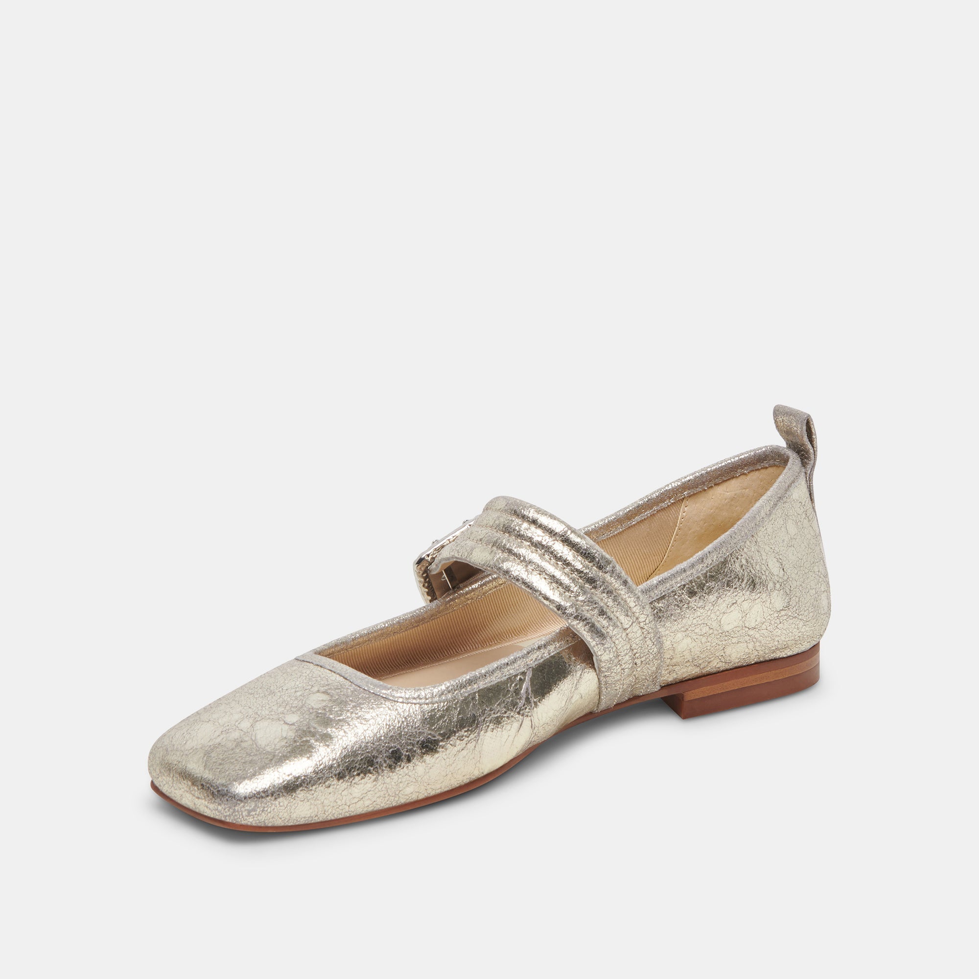 Arora Platinum Distressed Leather Ballet Flats for Women - Comfortable & Stylish Slip-On Shoes for Casual Wear, Office, and Travel