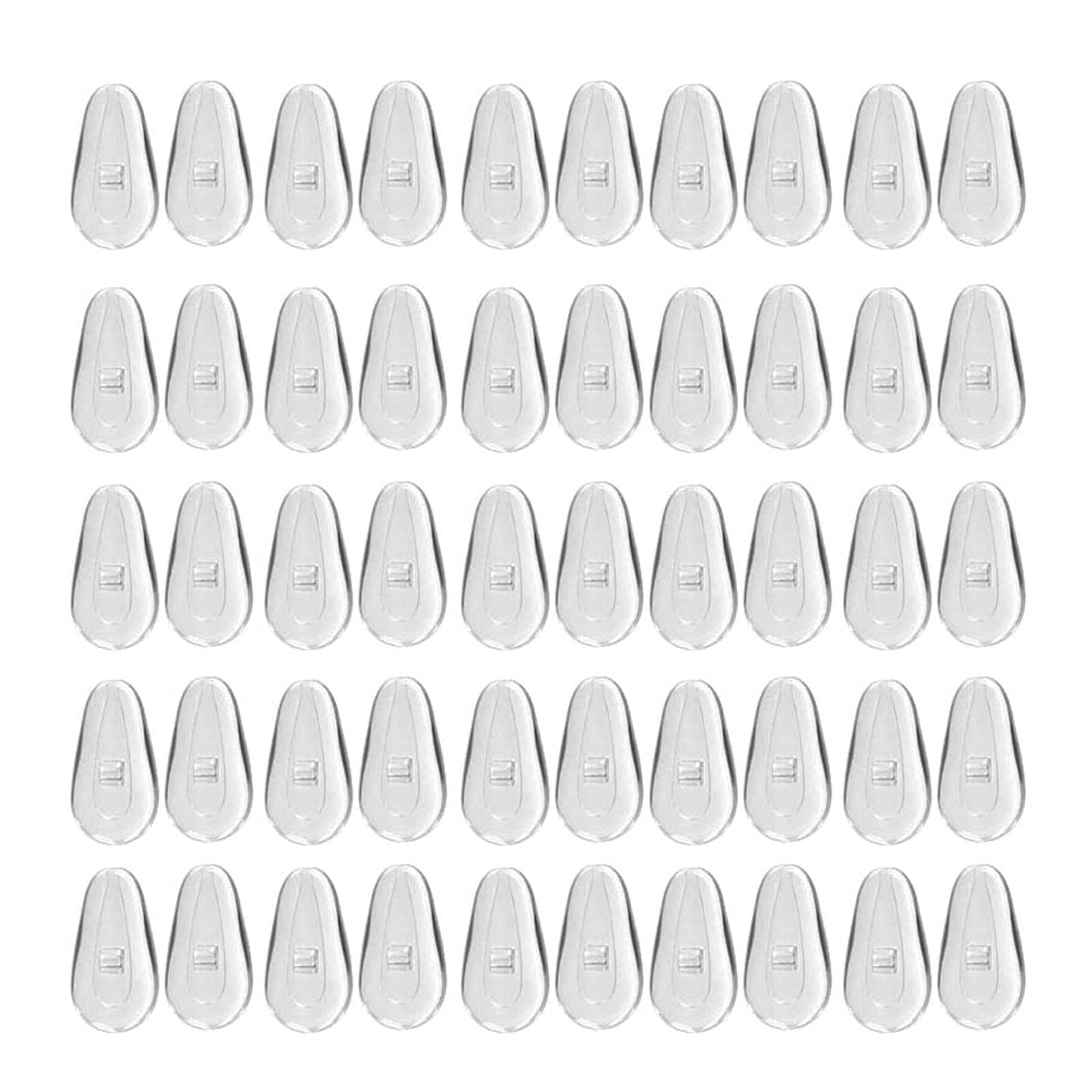 QIXIAMO 25 Pairs D-Shape Screw-in Soft Silicone Eyeglass Nose Pads with Air Chamber - Comfortable Replacement Nose Pads for Glasses - Perfect for Reading, Computer Use, and Daily Wear