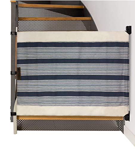 Baby Safety Gate for Stairs - Adjustable Fabric Pet Gate for Banister to Wall Installation - Child & Dog Barrier for Home Protection (Ideal for Staircases, Hallways & Doorways) - Made in USA