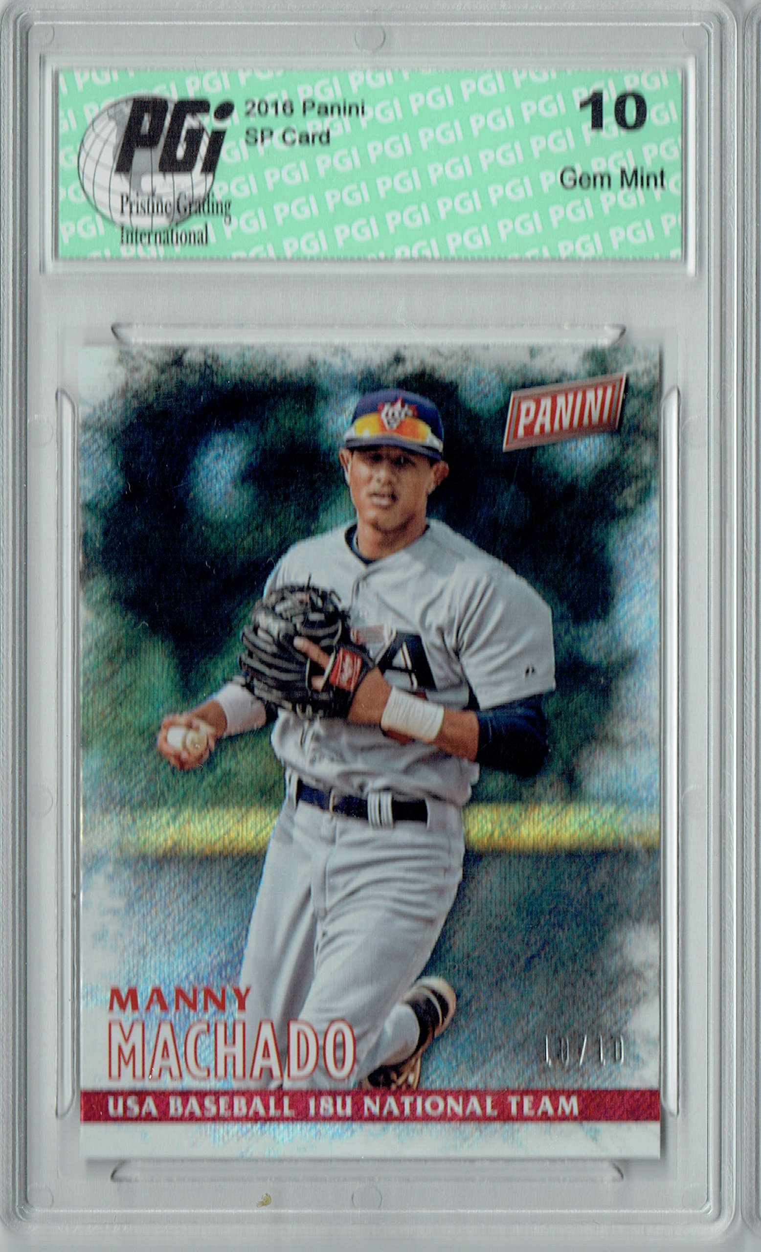 2016 Panini Manny Machado #25 Shimmer SP Rare #10/10 PGI 10 Graded Baseball Card - Perfect for Collectors, Display & Investment