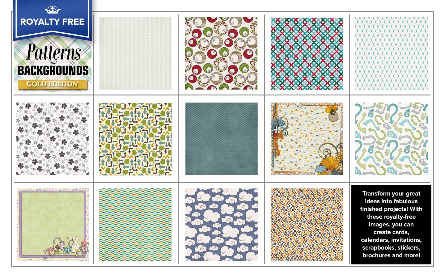 Royalty Free Premium Patterns & Backgrounds Gold Edition - Elevate Your Publishing Projects with Stunning Designs (Perfect for Graphic Design, Web Development & Print Media) [Windows Download]