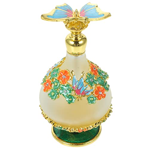 Vintage Empty Decorative Jeweled Butterfly Perfume Bottles - 25ml Crystal Glass Refillable Scent Vial for Women | Elegant Fragrance Container for Home Decor, Gift Giving & Vanity Display
