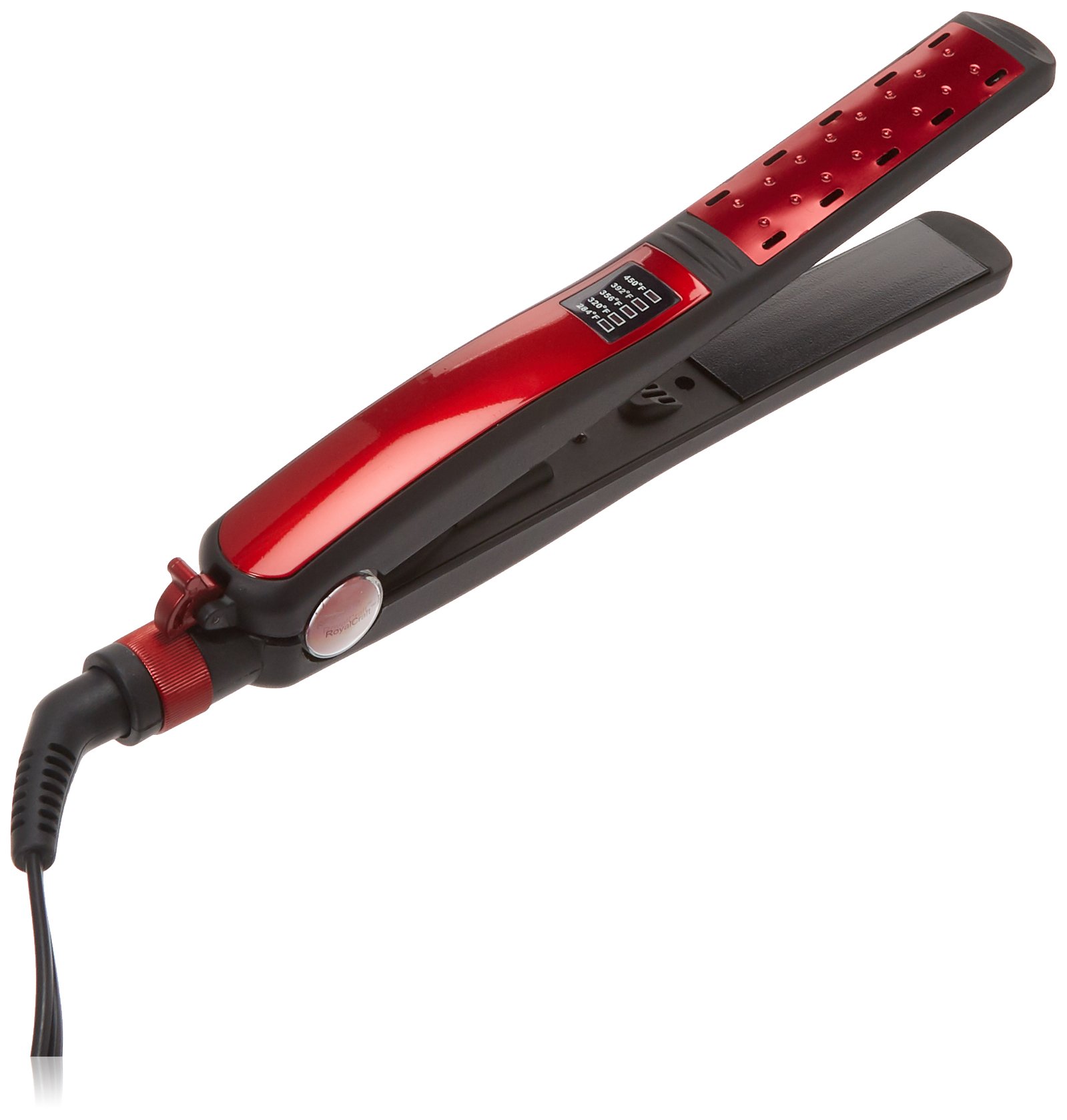 RoyalCraft TM Professional Ceramic Tourmaline Flat Iron - Wet to Dry Hair Straightener with Instant Heat Technology (Red) | Perfect for Salon Styling, Home Use & Travel