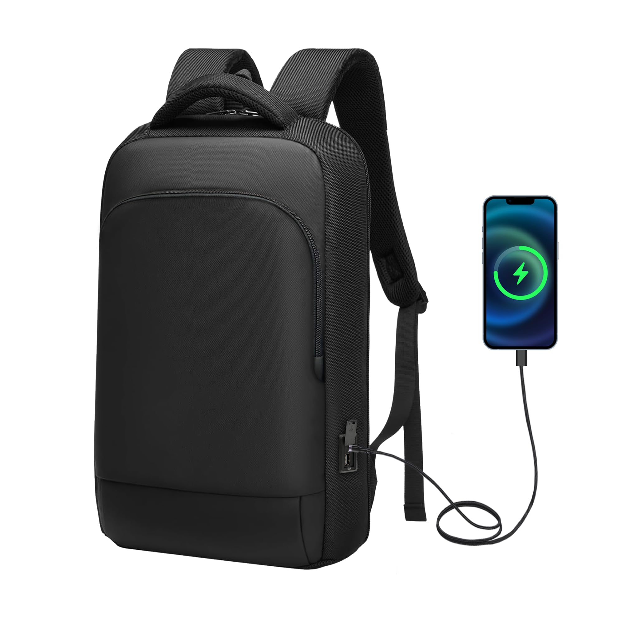 Slim Laptop Backpack for Men - Lightweight Anti-Theft Business Backpack with USB Charger Port, 15.6 Inch Professional Computer Bag for Work, Office & College | Perfect for Commuting, Business Travel & Daily Use