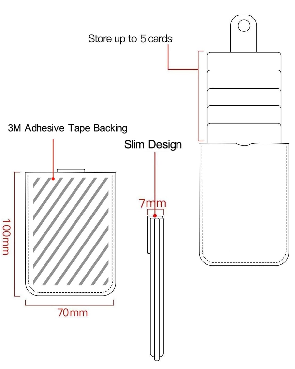 RFID Blocking Phone Card Holder - PU Leather Stick-On Wallet with 5 Card Slots for iPhone, Android & All Smartphones (Rose Gold) | Secure Credit Card Storage for Everyday Use, Travel & Contactless Payment Protection