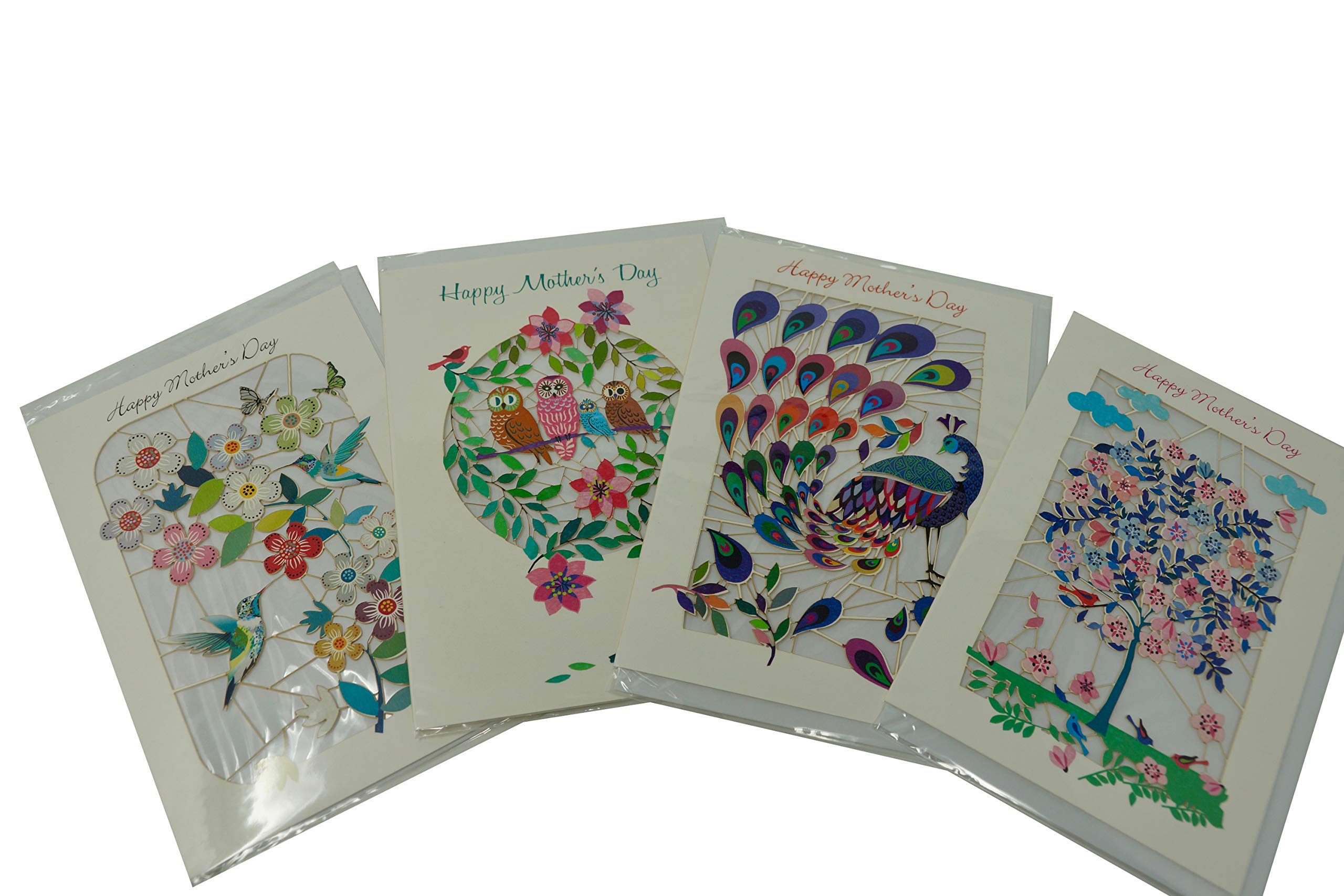 Mother's Day Card Bundle - 4 Unique Greeting Cards to Show Mom Your Love - Perfect for Gifts, Thank You Notes & Special Occasions