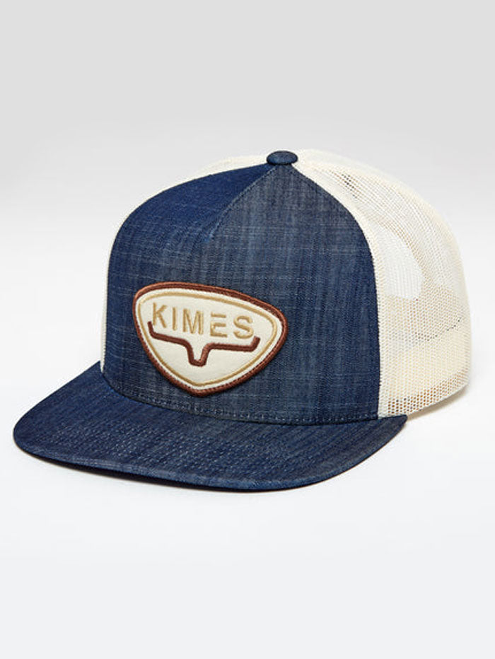 Kimes Ranch CONWAY TRUCKER Hat for Men & Women - Vintage Denim Baseball Cap with Adjustable Strap - Perfect for Outdoor Activities, Concerts, and Casual Wear