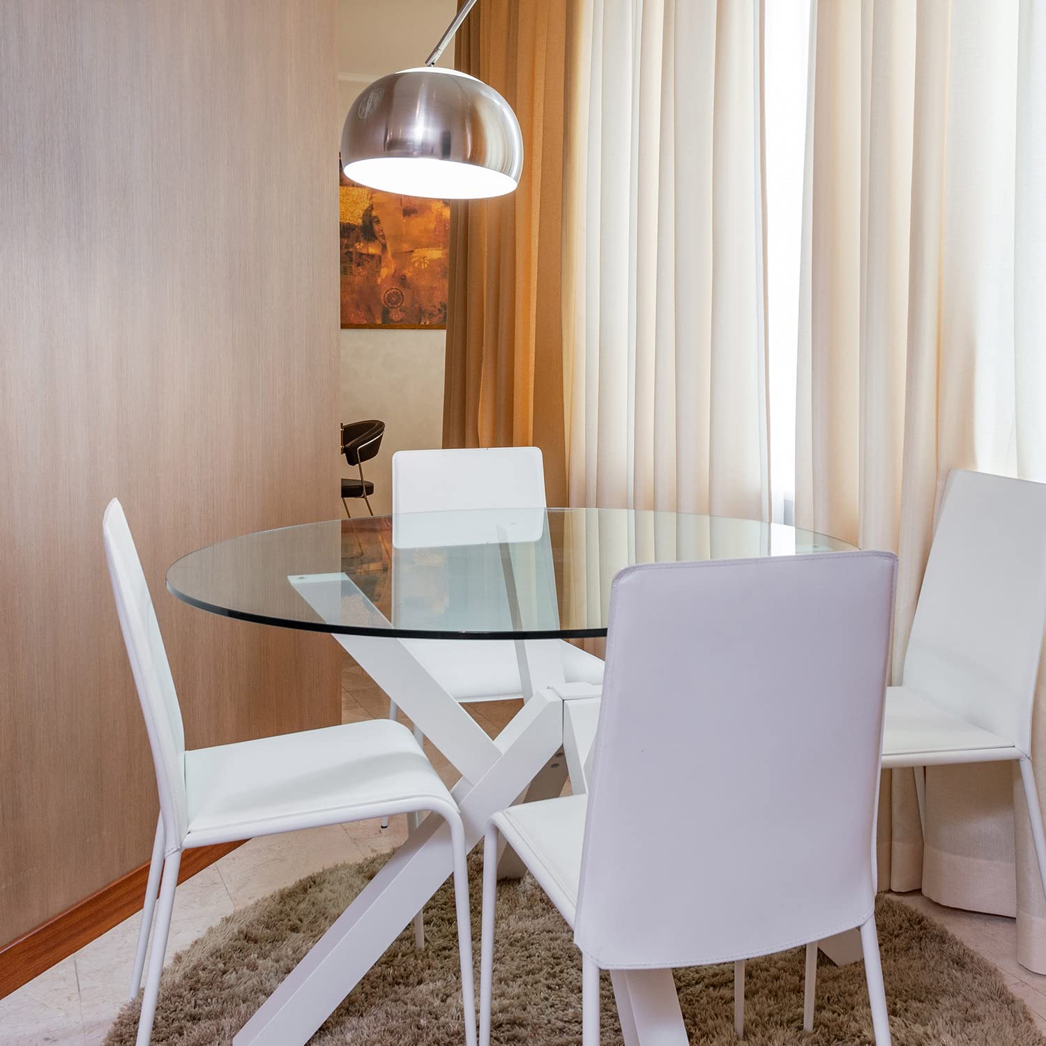 40 Inch Clear Round Glass Table Top by Fab Glass & Mirror – Perfect for Dining, Living Room, and Office Decor