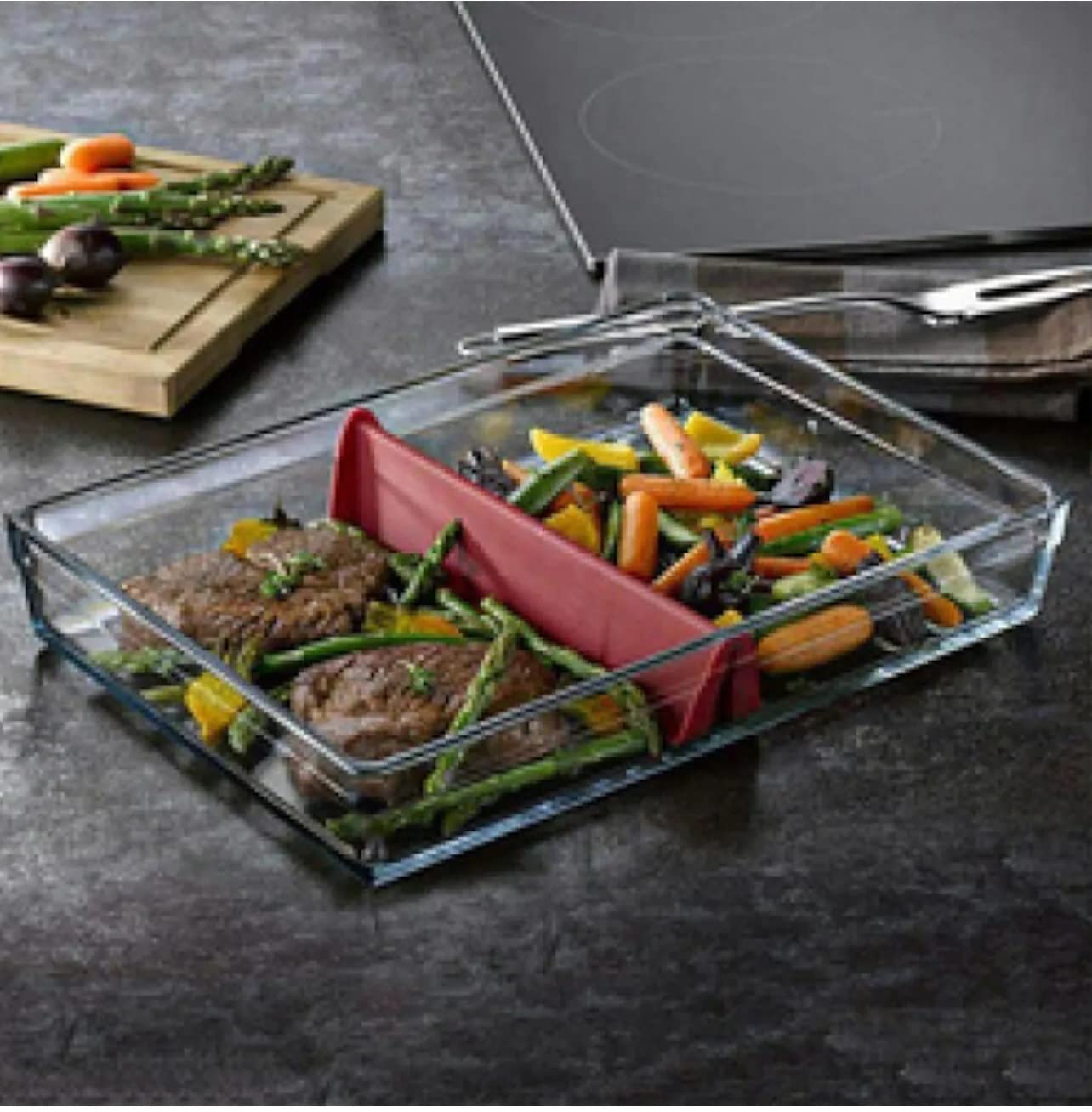 Premium Borosilicate Glass Roaster Baking Dish - 10x14 Inch, 4.5 Quart Oven-Safe Casserole Pan - Rectangular Heat-Resistant Baking Tray for Cooking & Serving - Perfect for Roasting, Baking Casseroles, Meal Prep & Holiday Dinners