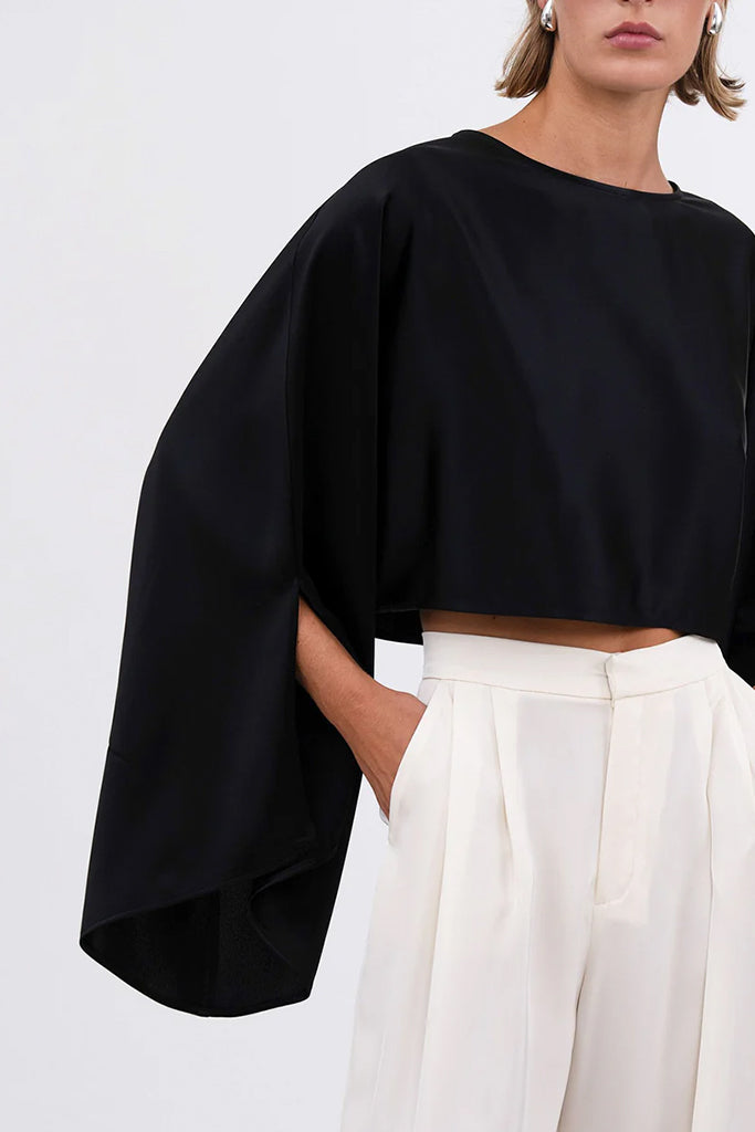 Kristin Crop Top in Black - Stylish & Comfortable Women's Fashion for Casual Outings & Summer Wear
