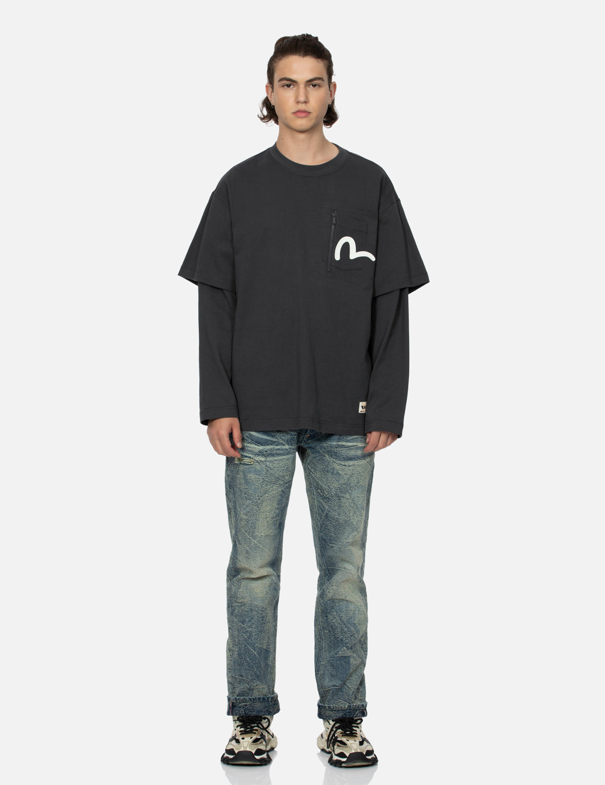Godhead Slot Machine Print Loose Fit Long Sleeve T-Shirt | Vintage Casino Graphic Tee for Men & Women | Perfect for Casual Wear, Gaming Events & Retro Parties