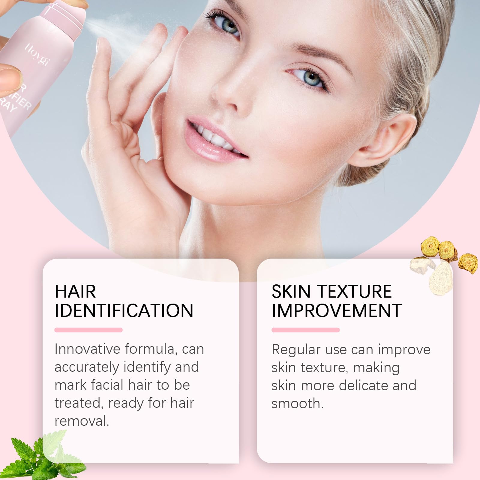 **Sknclean Hair Identifier Spray for Face Shaving & Dermaplaning - 4oz Dry Powder Spray with 4 Razors - Women's Skincare Set for Smooth Skin - Perfect for At-Home Dermaplaning & Pre-Makeup Prep**