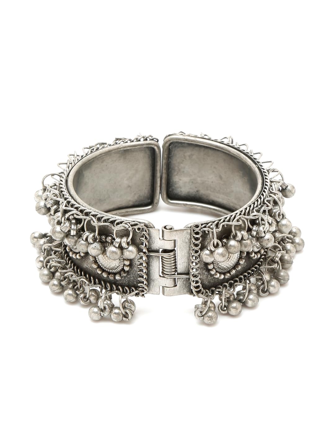 YouBella Oxidized Silver Plated Cuff Bracelet for Women - Celebrity Inspired Jewelry Bangle for Girls & Women | Perfect for Parties, Weddings & Everyday Fashion