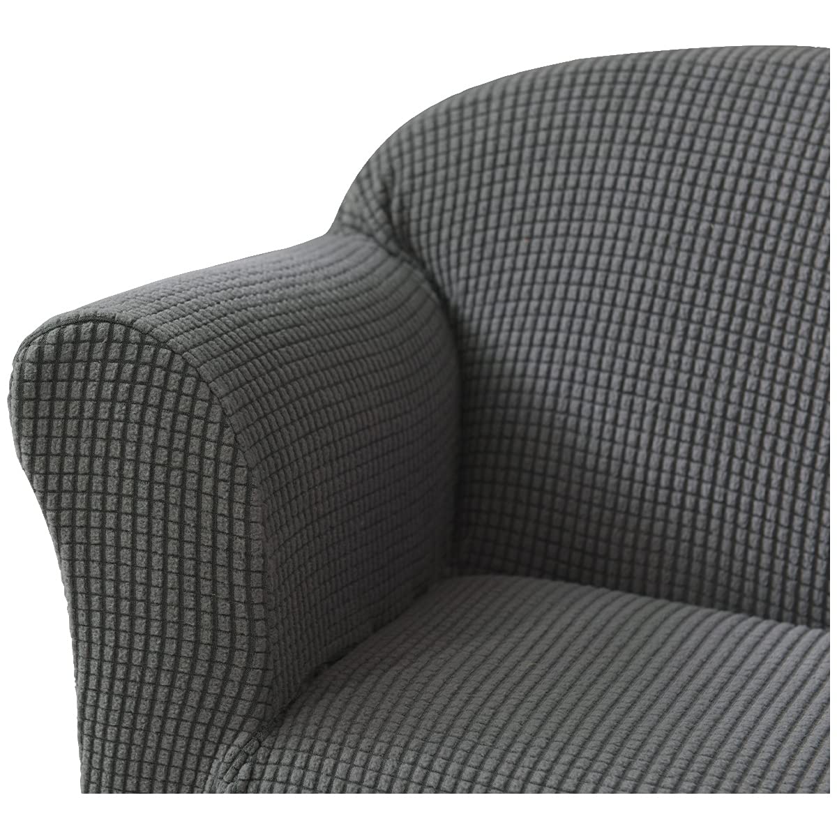 Stretch Jacquard Kids Sofa Cover - Mini Size Slipcover for Child's Chair, Armchair, Couch & Settee - Soft Protective Cover for Toddlers & Baby (Gray) | Perfect for Playrooms, Daycares & Nursery Decor