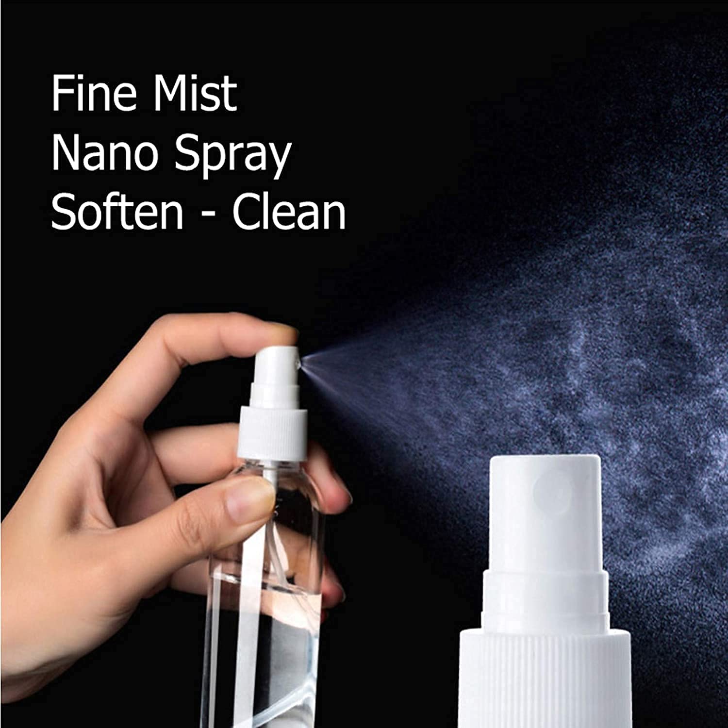 Refillable 100ml Fine Mist Spray Bottles (5-Pack) - Transparent Empty Bottles for Face & Hair Moisturizing, Plants, Electronics, Travel & Cleaning | Perfect for Skincare, Home & Travel Essentials