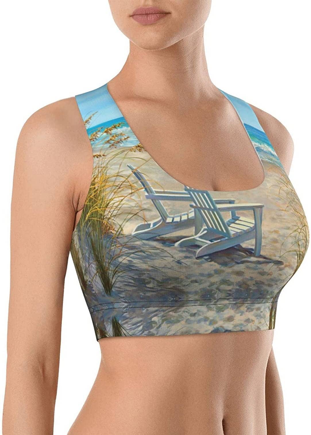 Women's Padded Sports Bra - High Support Yoga & Running Top for Fitness Workouts - Breathable Beach & Gym Wear for Active Lifestyles