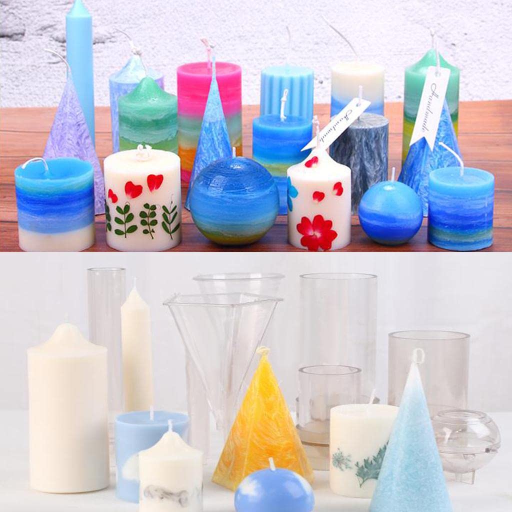 CALANDIS Spire Cylinder Shaped Plastic Clear Candle Molds - 150mm DIY Candle Making Supplies for Home Decor, Wedding Centerpieces & Craft Projects