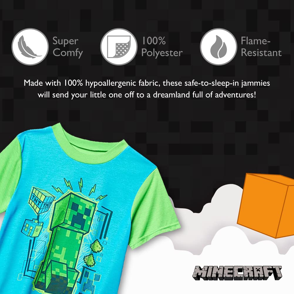 **Minecraft Boys' Pajama Set - Soft Cotton Sleepwear for Kids - Perfect for Bedtime & Sleepovers**