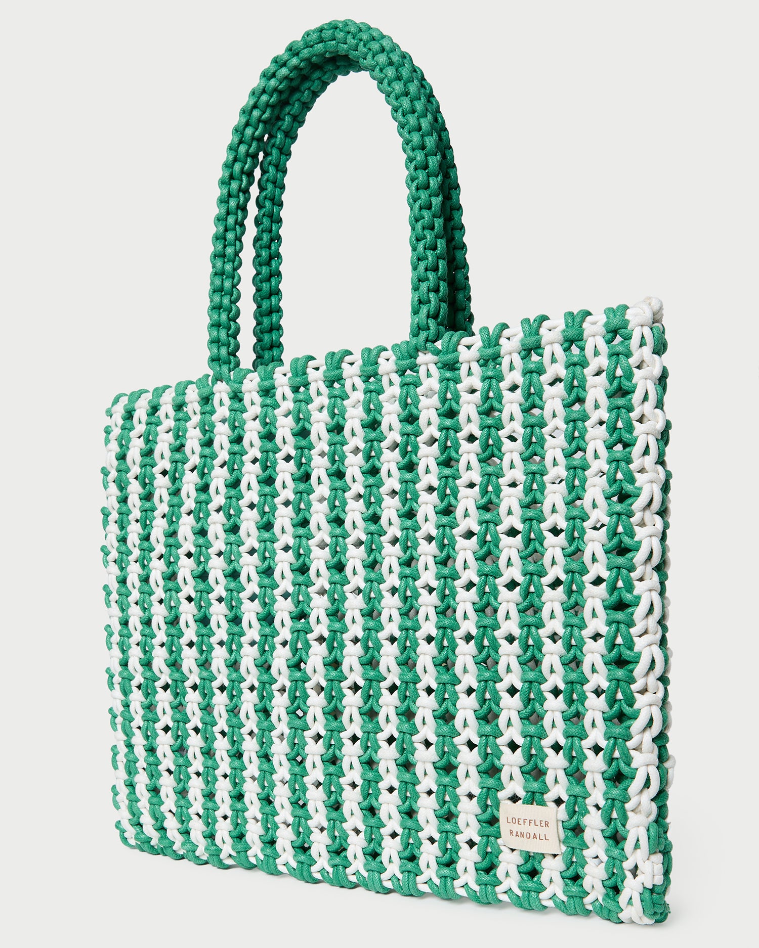 Celia White and Green Striped Tote Bag for Women - Stylish Reusable Shopping Bag for Groceries, Beach, Work & Travel
