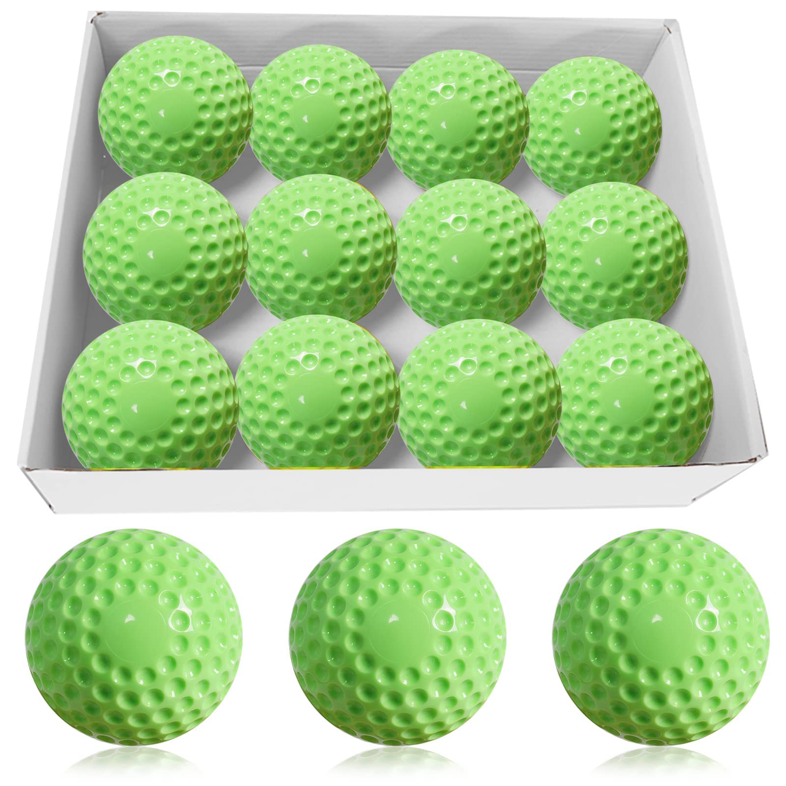 Baisidiwei 12 Pack Pitching Machine Baseballs - 9-Inch Dimpled Practice Balls for Baseball Training, Hand-Eye Coordination & Fielding Drills | Perfect for Pitching Machines, Batting Practice & Youth Baseball Training