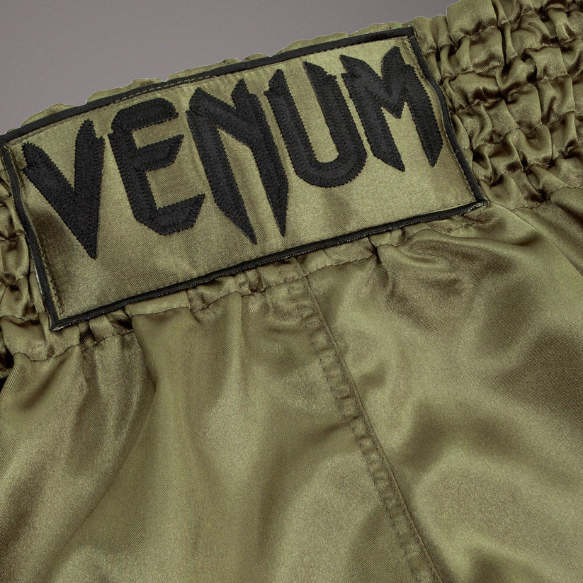 Venum Classic Muay Thai Shorts - Khaki/Black - Premium MMA Training Shorts for Muay Thai, Kickboxing & Martial Arts - Perfect for Gym Workouts & Combat Sports Training