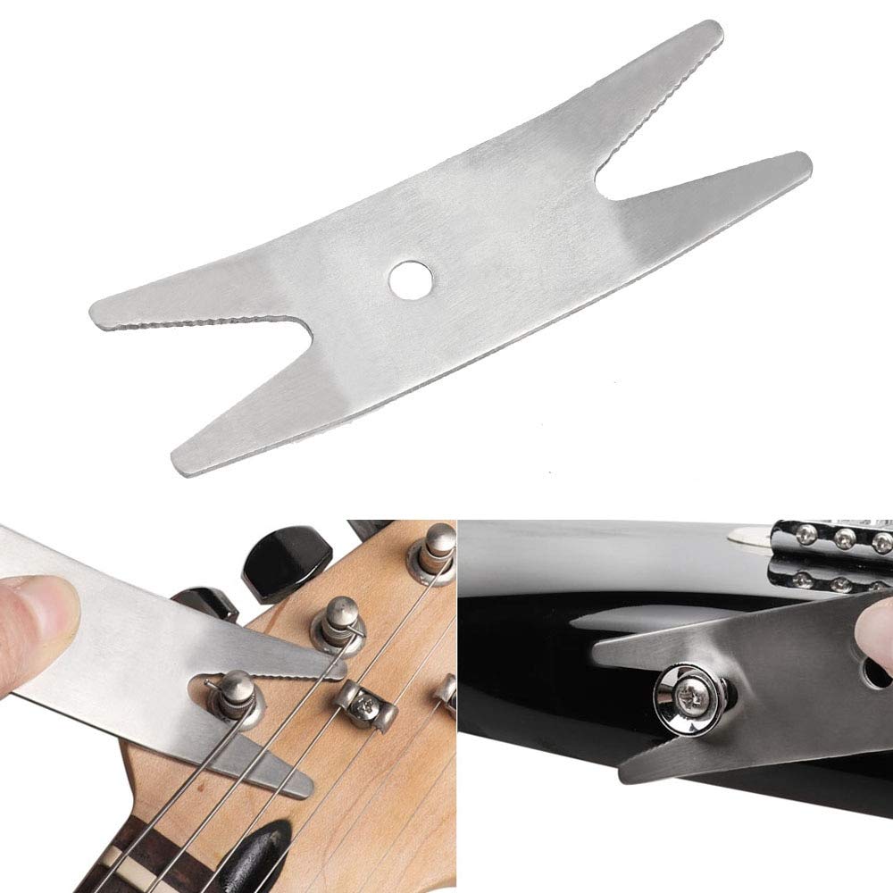 **Premium Stainless Steel Guitar & Bass Multi-Tool - Spanner Wrench, Knob Jack, Tuner Bushing for Tightening Pots & Switches - Essential Guitar Accessories for Musicians & Repair Shops**    *(Perfect for On-Stage Adjustments, Studio Maintenance & DIY Guitar Repairs at Home)*