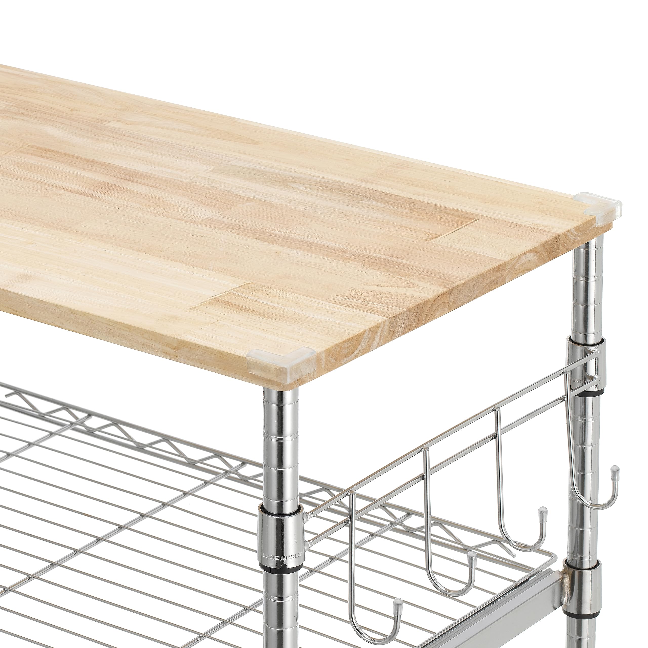 Finnhomy 3-Tier Rolling Kitchen Cart with 18