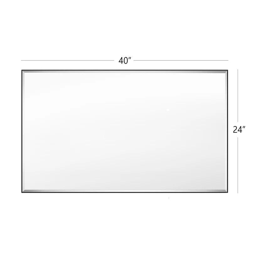 Modern Black Aluminum Framed Beveled Wall Mirror - Sleek Home Decor for Living Room, Bedroom & Entryway - Shatter-Resistant Glass with Stylish Reflections
