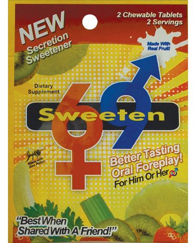 Natural Fruit Flavored Sweetener for Oral Sex - 69 Secretion Sweetener (Pack of 2) - Enhance Intimacy & Foreplay for Couples - Perfect for Romantic Nights & Spicing Up Relationships