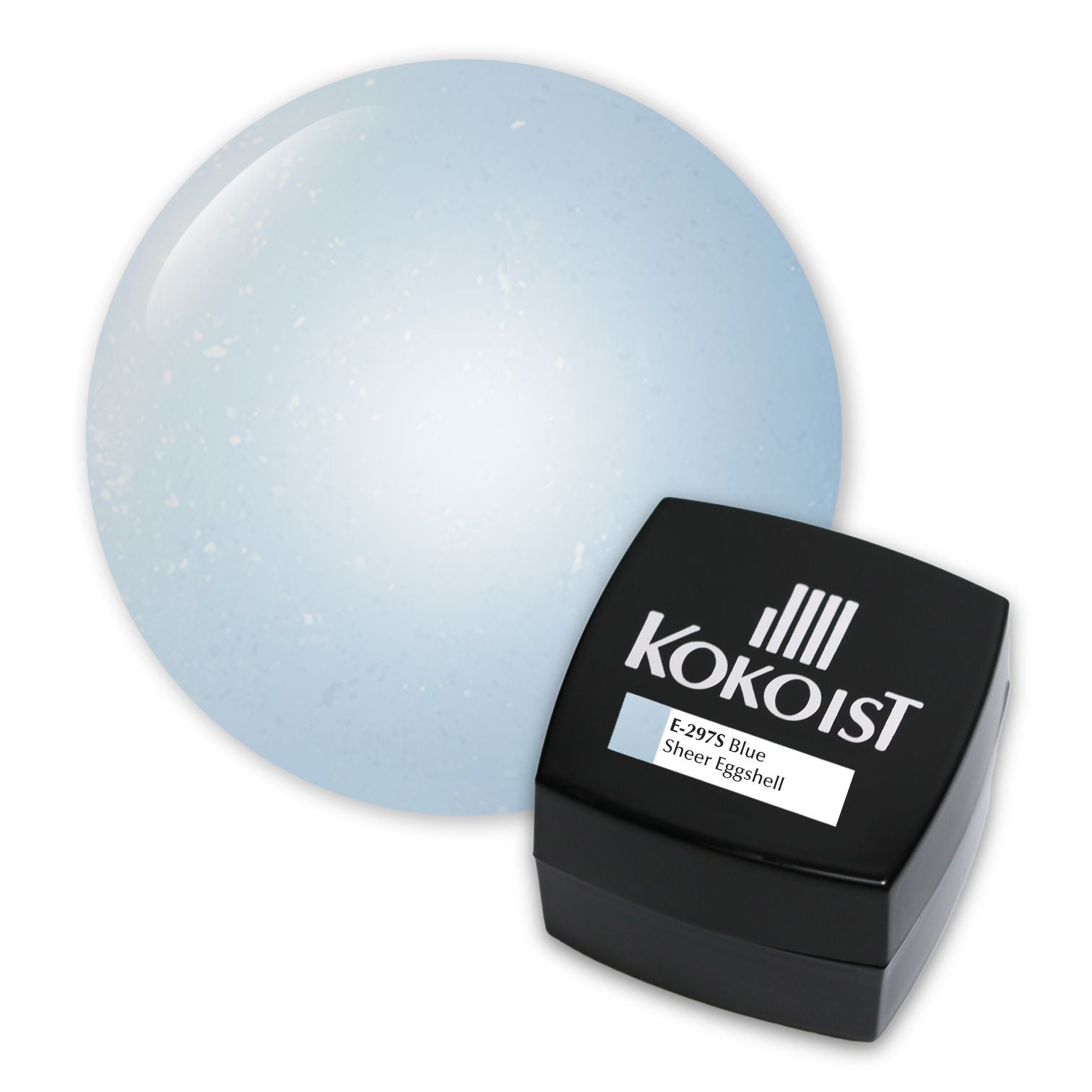 Kokoist E 297S Blue Sheer Eggshell Nail Polish - Premium Gel Polish for Salon & Home Manicure - Perfect for French Tips & Nail Art Designs