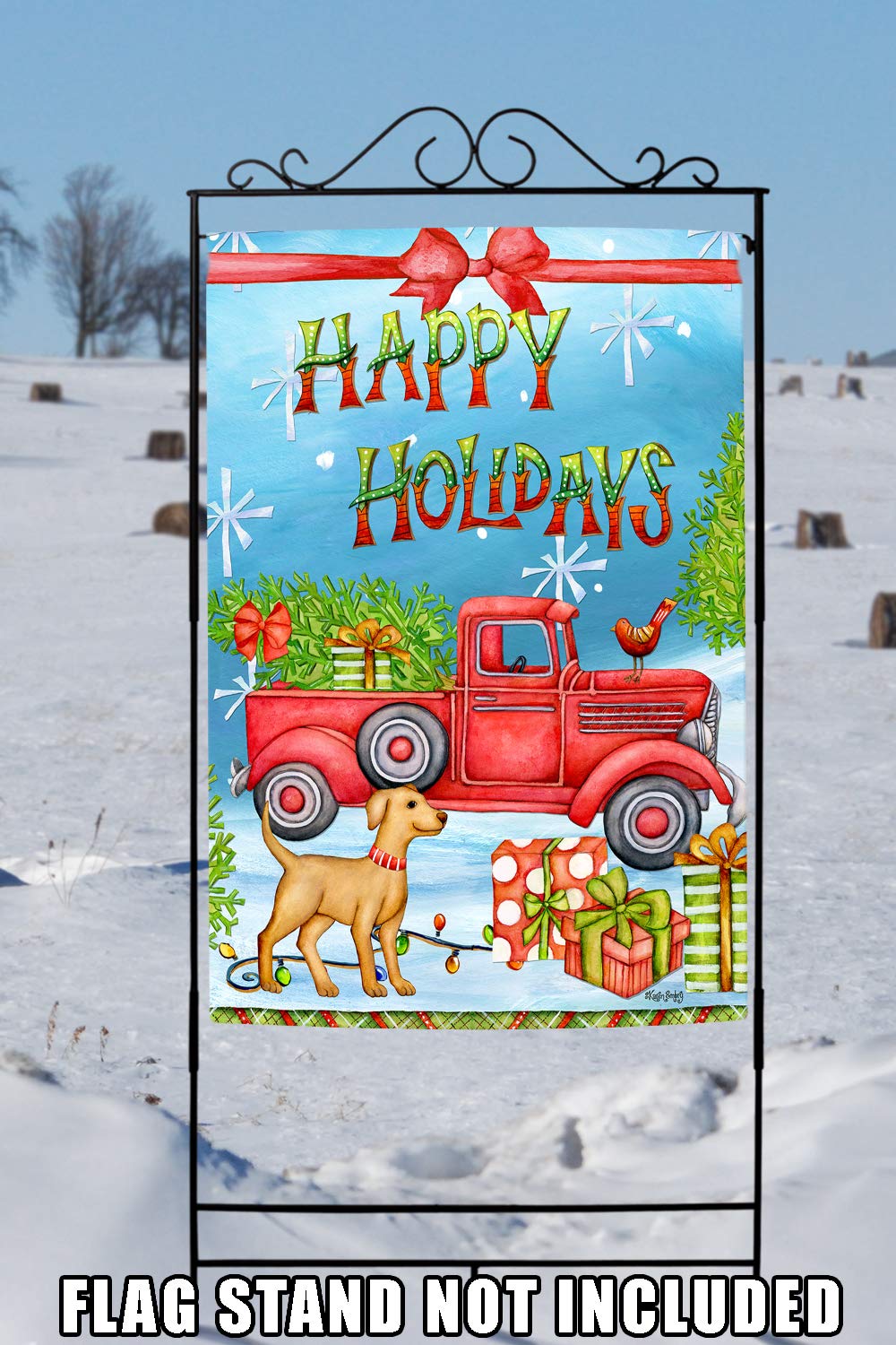 Toland Home Garden 1012416 Double Sided Christmas Flag 28x40 Inch - Outdoor Holiday Yard Decoration for House, Garden & Seasonal Celebrations - Perfect for Christmas Delivery, Front Porch Decor & Festive Home Display