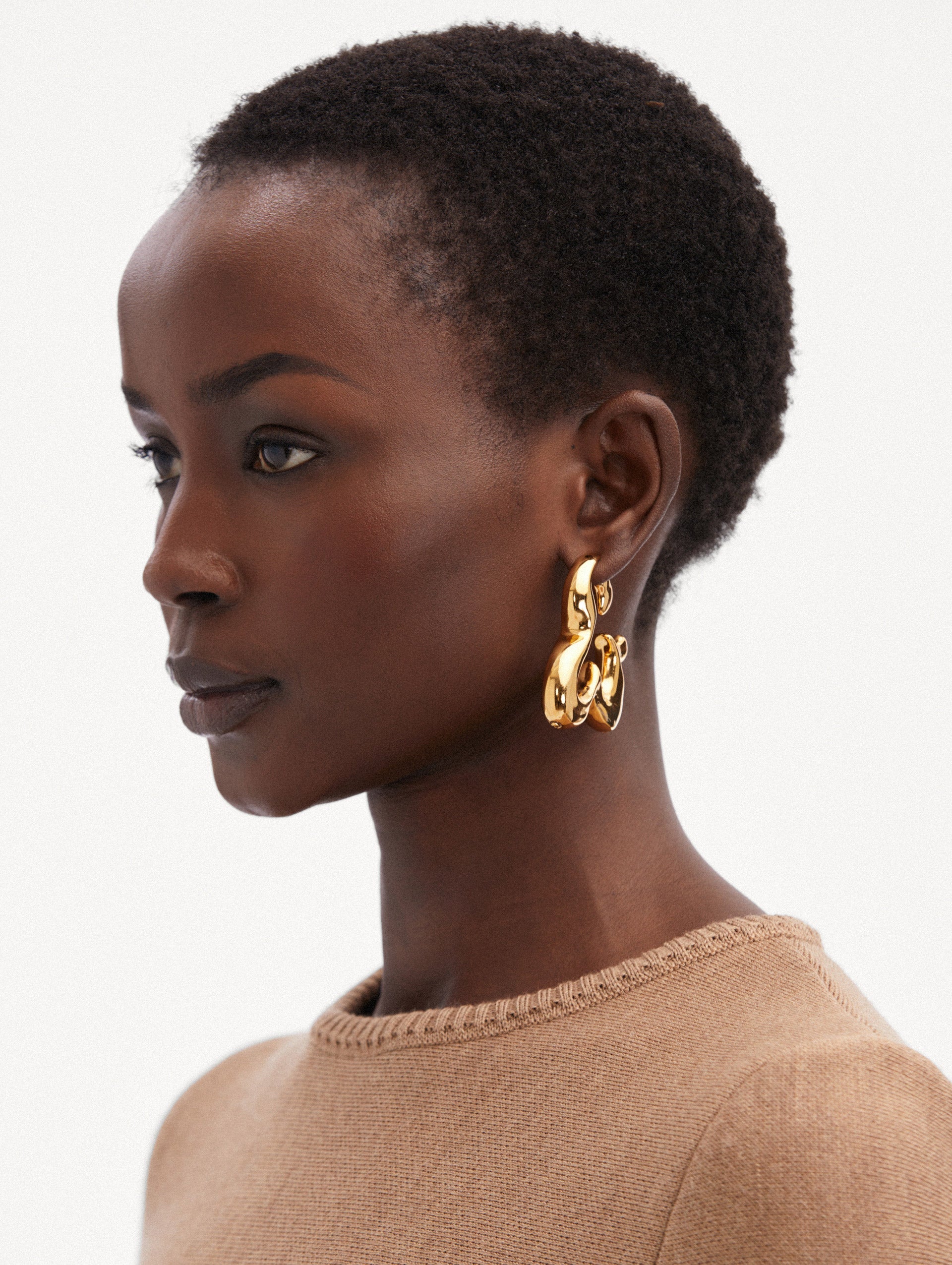 Abstract Floral Hoop Earrings for Women - Boho Chic Dangle Earrings for Everyday Wear & Special Occasions