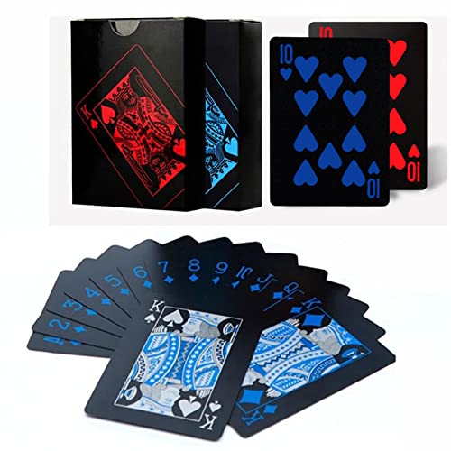 2 Pack Waterproof Plastic PVC Poker Cards - Flexible Classic Trick Playing Cards for Casino, Poker Nights, and Magic Shows