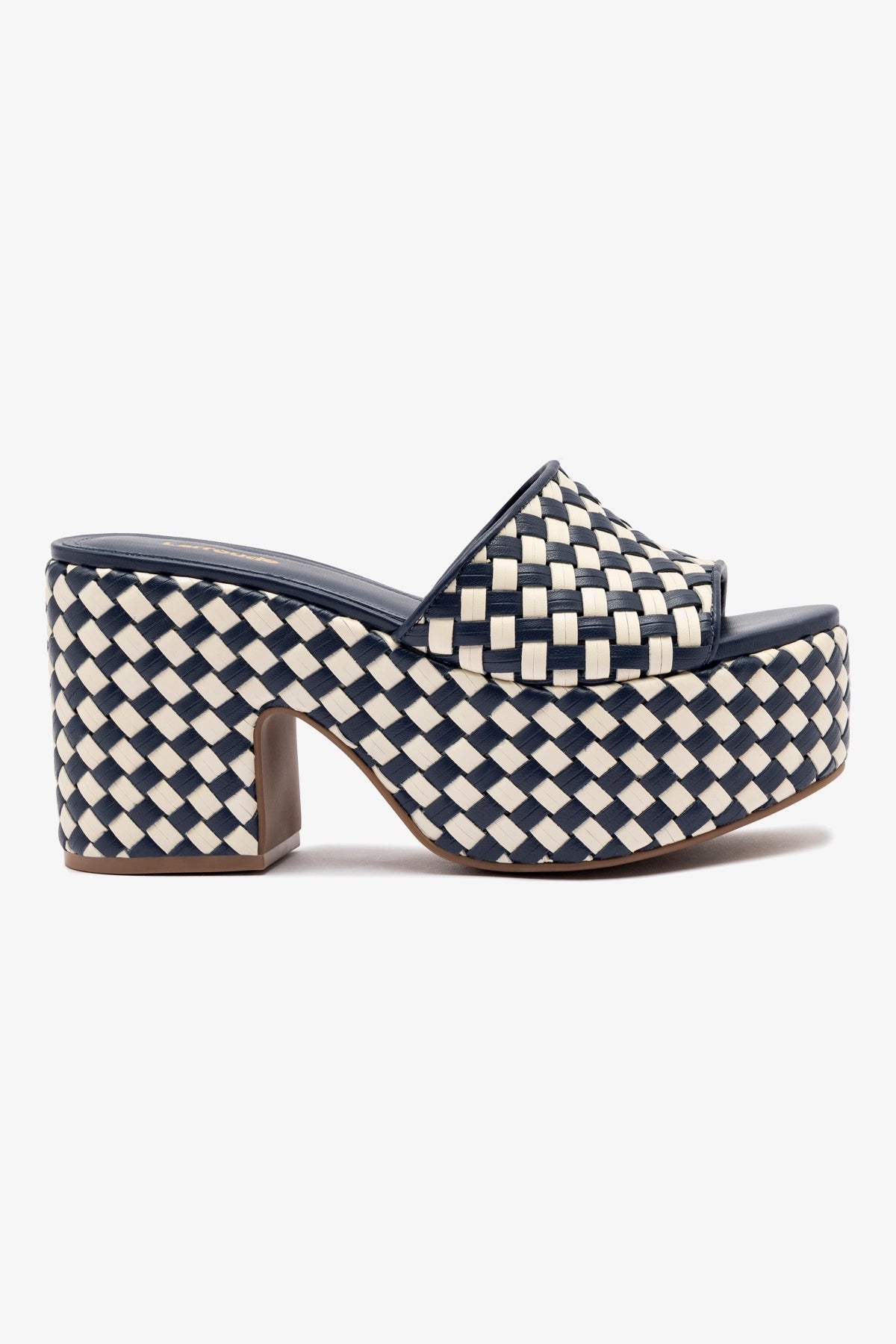 Miso Platform Sandal - Navy & Ivory Leather Women's Casual Shoes | Comfortable Summer Sandals for Beach, Walking, and Outdoor Activities