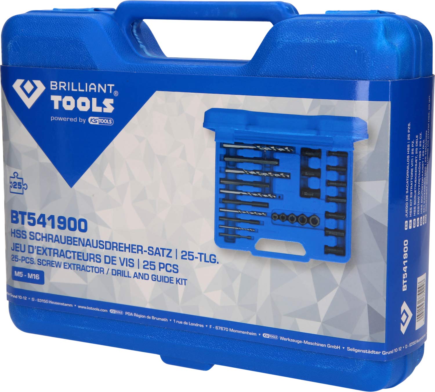 BT541900 Screw Extractor Set 25pcs - Easy Broken Bolt Removal for DIY & Auto Repair