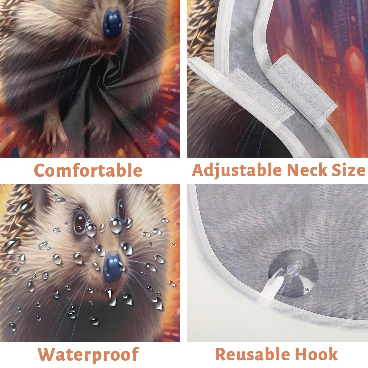 Men's Hedgehog Outer Space Beard Shaving Bib - Waterproof Hair Dye Apron for Barbers & Stylists, Sink Hair Catcher for Beard Trimming & Lineup - Perfect Gift for Grooming & Makeup Artists (Home Salon & Professional Use)