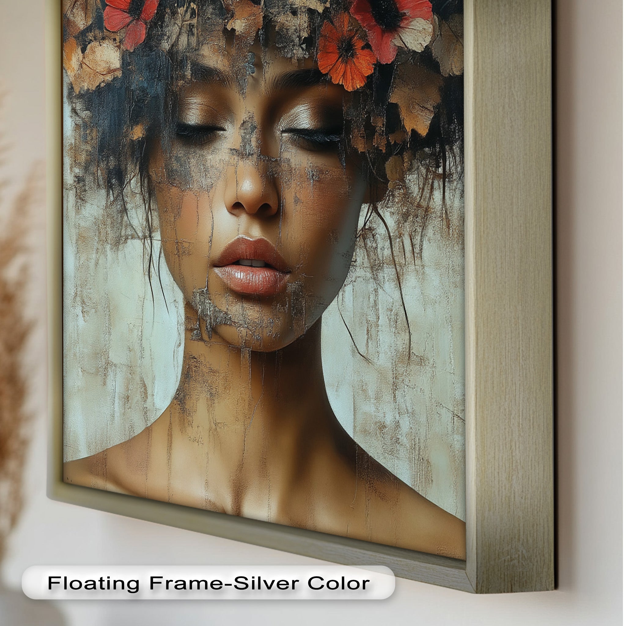 Ethereal Boho Flower Oil Painting - Autumn Reverie Wall Art for Home Decor, Living Room, Bedroom & Office | Handmade Canvas Artwork