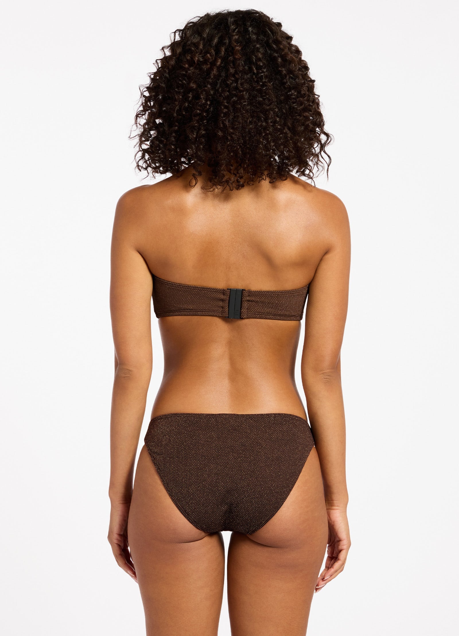 Tirari Nights Minimal Bandeau Bikini Top - Chocolate Brown Swimwear for Women | Beach Vacation, Pool Party & Summer Fashion
