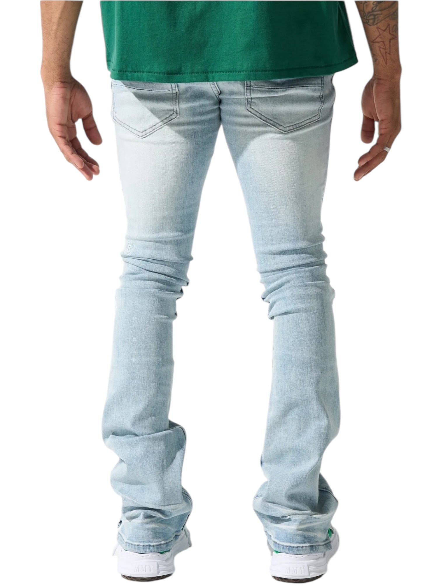 Serenede Azul Stacked Jeans for Women - High Waist Skinny Jeans in Sky Blue | Perfect for Casual Wear, Date Nights & Street Style Outfits