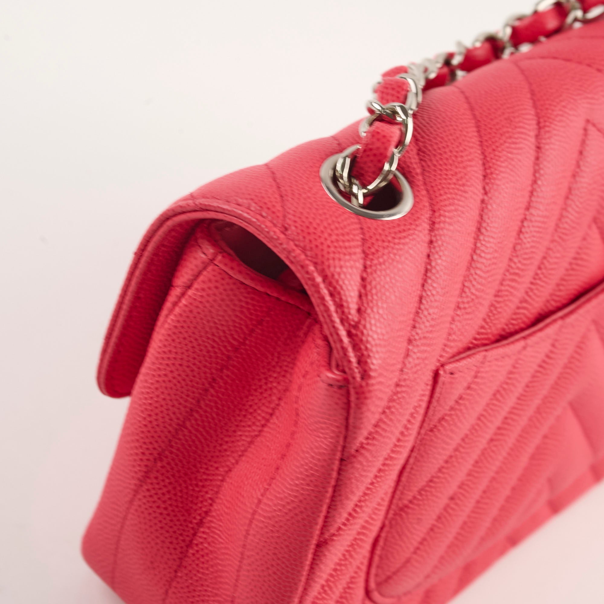 Chanel Mini Rectangular Caviar Coral Leather Crossbody Bag - Luxury Designer Handbag for Women | Perfect for Evening Parties, Date Nights & Special Occasions