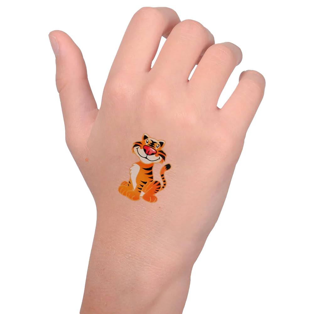 Fun Temporary Zoo Animal Tattoos for Kids - 24 Pack Safari Wildlife Designs - Perfect for Birthday Parties, School Events & Costume Accessories