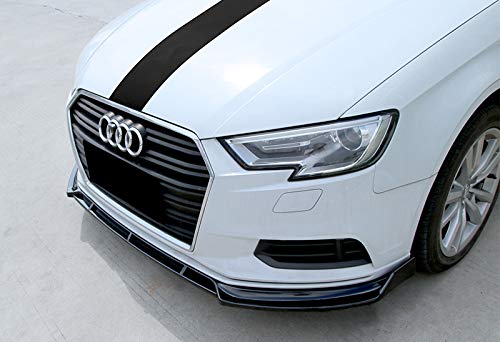 Q1-TECH Glossy Black Front Bumper Lip Spoiler for 2017-2020 Audi A3 | Sport-Style Air Chin Splitter Body Kit | Perfect for Car Enthusiasts & Street Racing Upgrades