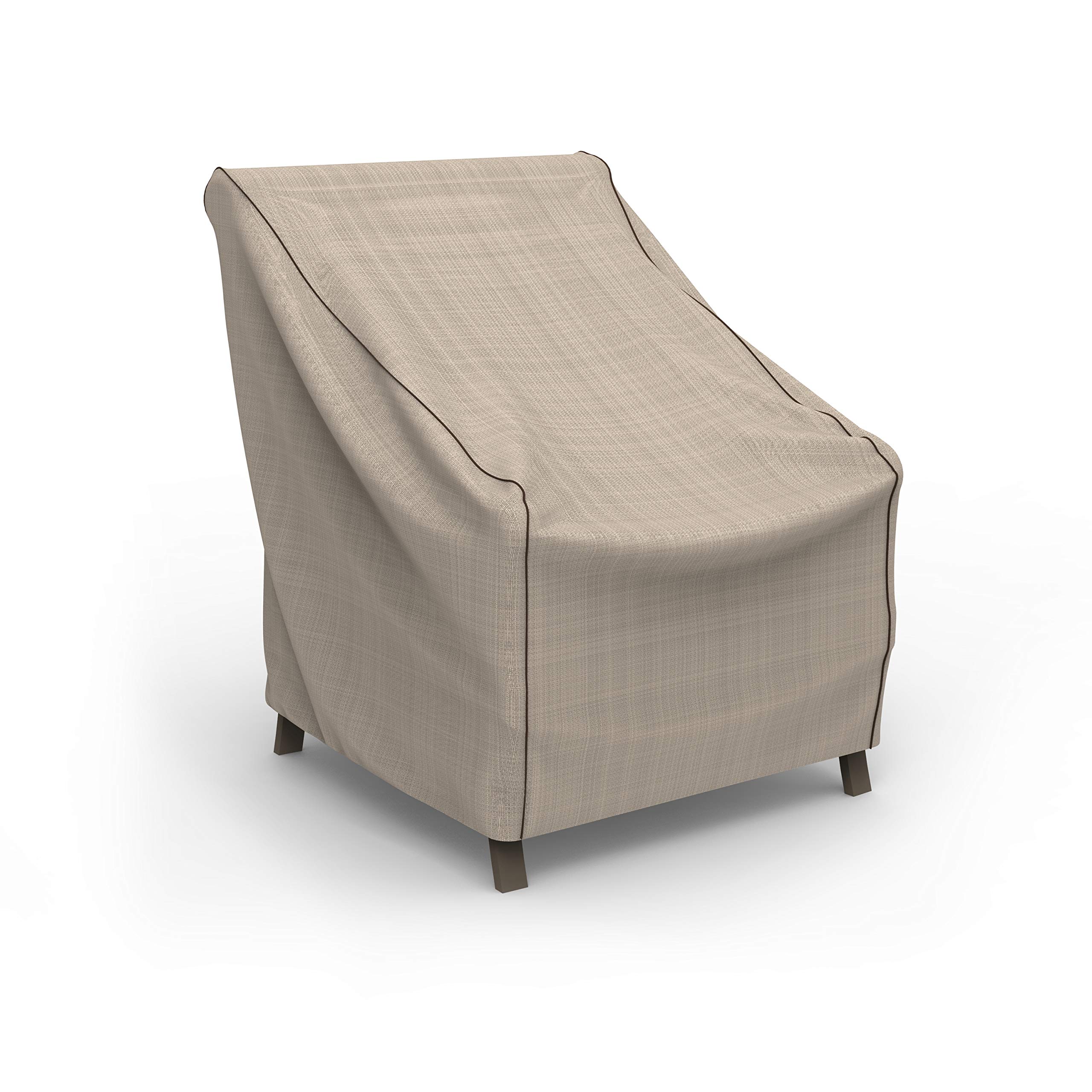 Budge NeverWet Waterproof Patio Chair Cover - Small Size, Black Ivory - All-Weather Protection for Outdoor Furniture - Perfect for Patio, Deck, Garden & Poolside Use