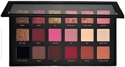 18 Shade Rose Gold Eyeshadow Palette - Shimmery & Matte Finish with Mirror for Day & Night Makeup Looks