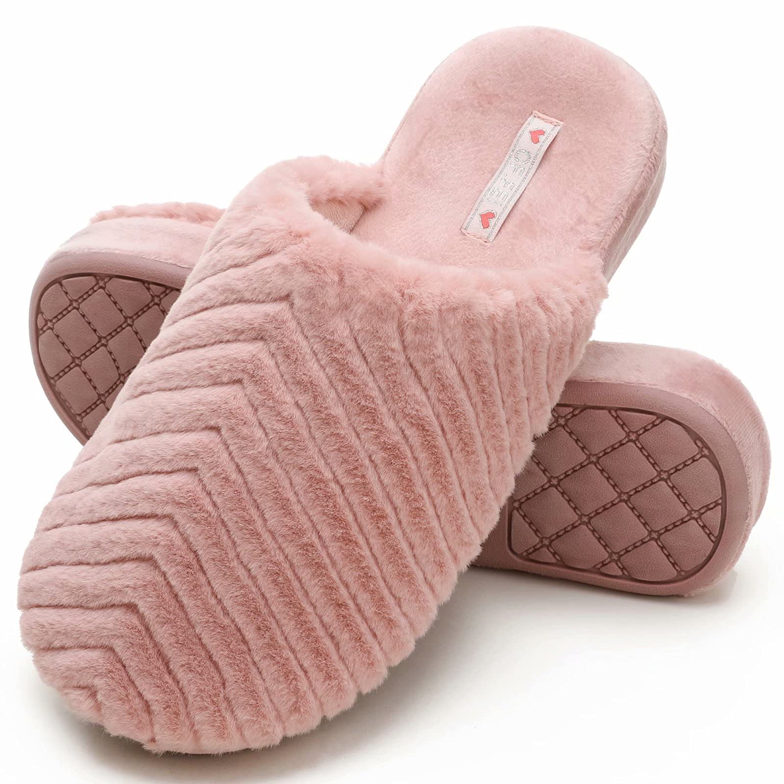 **CORIFEI Women's Orthotic Slippers with Arch Support – Faux Fur Memory Foam Insole, Non-Slip Rubber Sole – Comfortable House Shoes for Indoor & Outdoor Use – Perfect for Relaxing, Post-Surgery Recovery & Elderly Comfort**