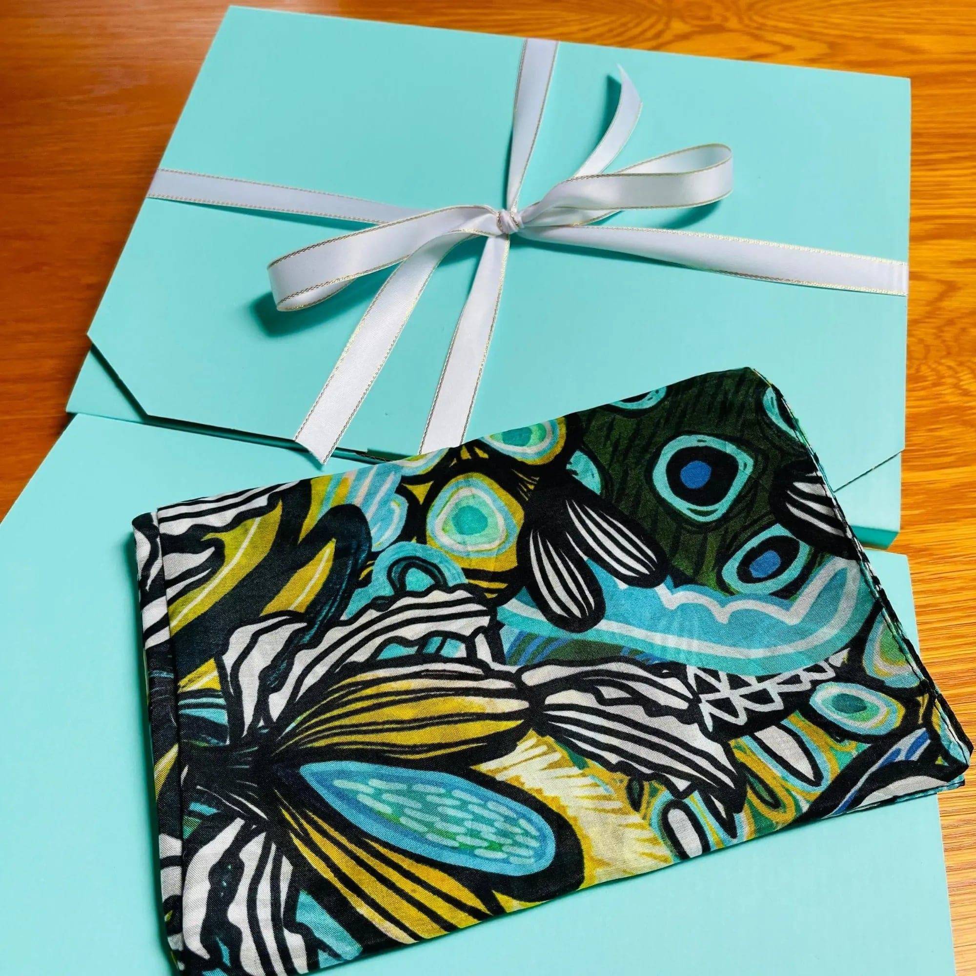Protea Azure Silk Scarf - Luxury Women's Fashion Accessory for Elegant Outfits, Gifts & Special Occasions