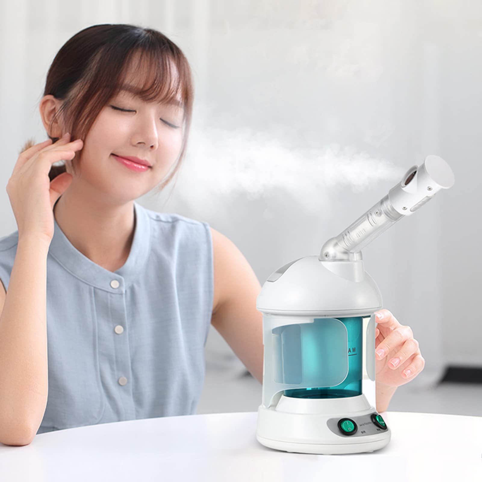 EXCLUZO 360° Ionic Facial Steamer with Hot Spray - Deep Moisturizing Skin Care for Home Spa & Relaxation - Perfect for Hydration, Blackhead Removal & Glowing Skin
