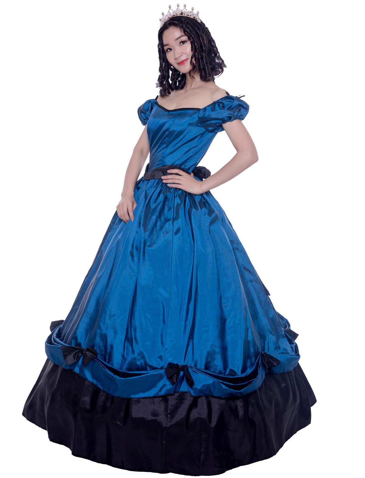 Elegant Victorian Ball Gown for Women - Long Sleeve Rococo Masquerade Party Dress | Perfect for Renaissance Fairs, Costume Parties & Historical Reenactments
